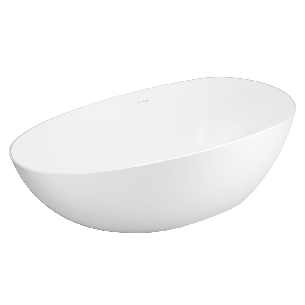 59" x 31" Solid Surface Soaking Bathtub and Integrated Overflow. Picture 2