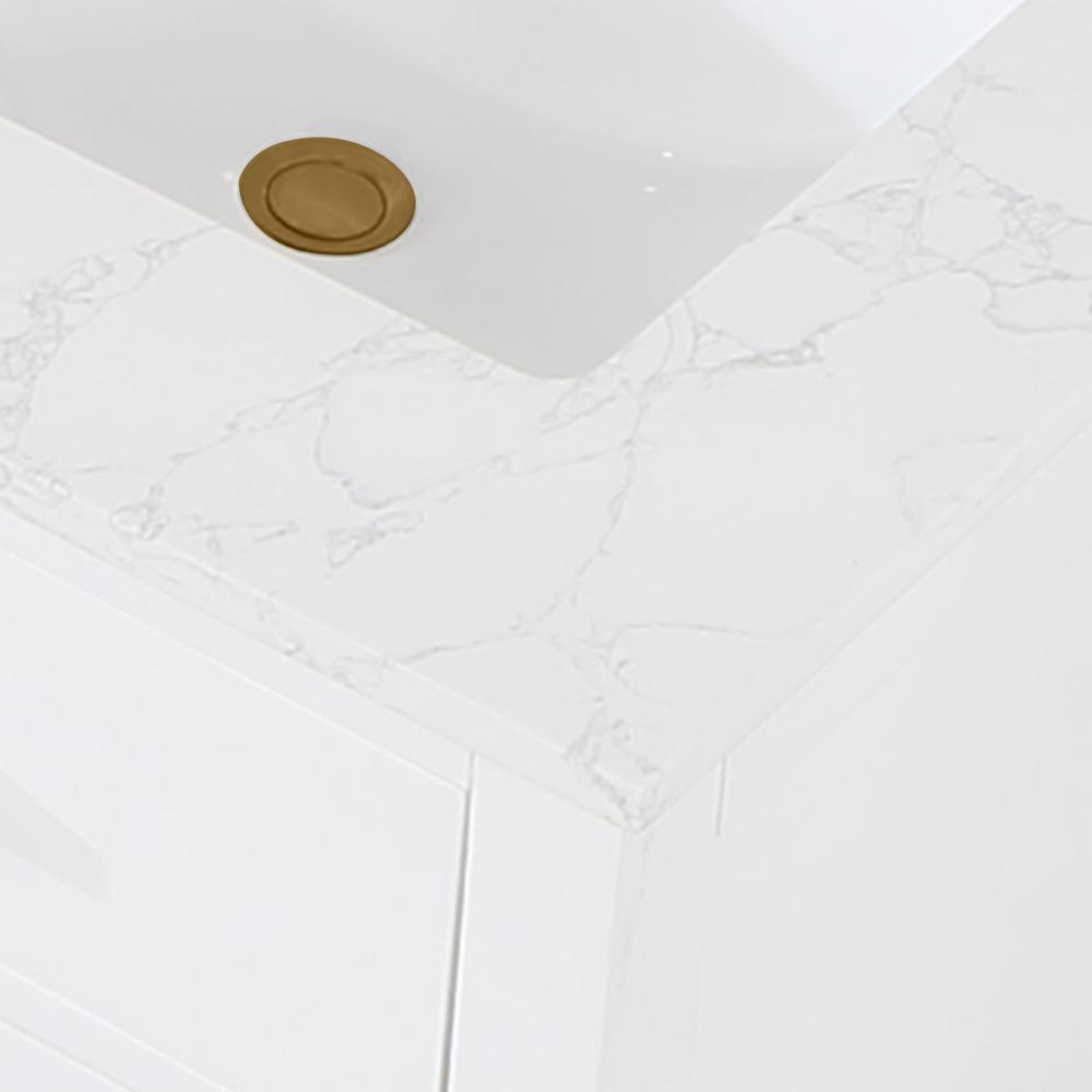 60" Double Bathroom Vanity in White without Mirror. Picture 4