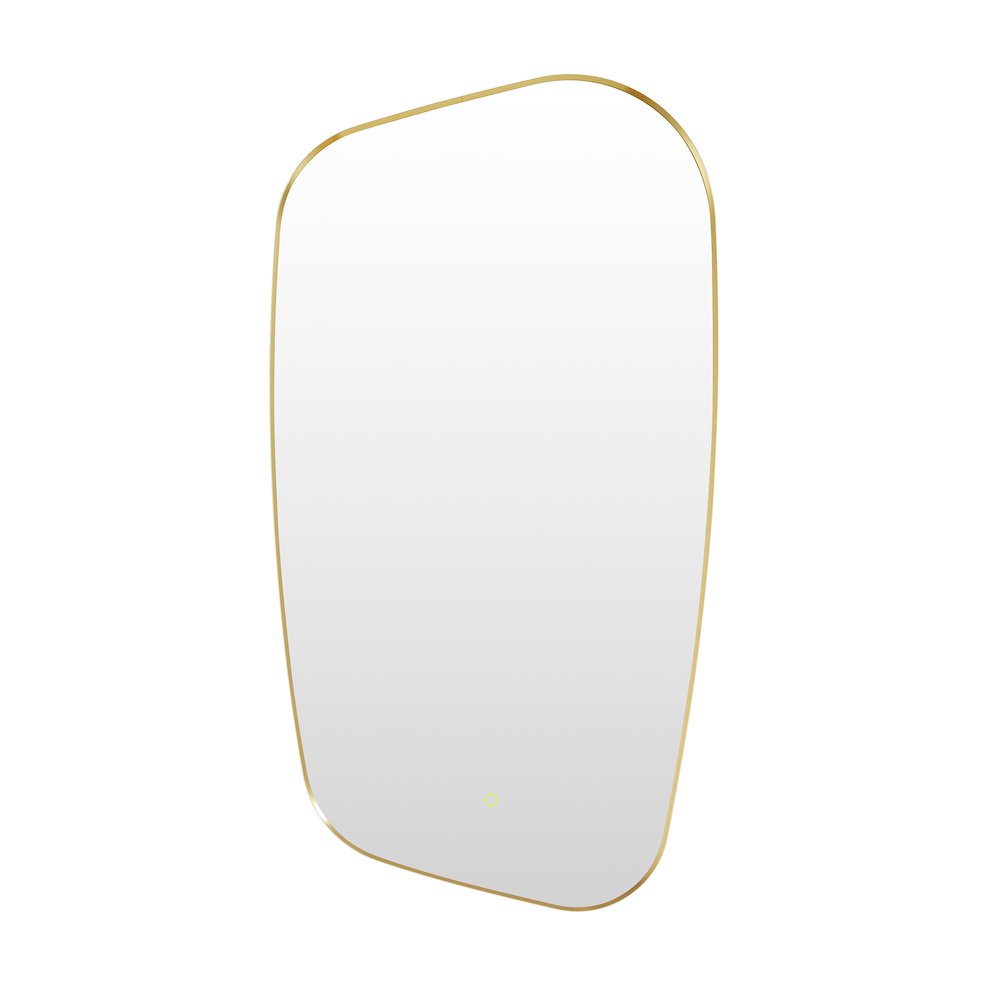 26"x48" Anti-Fog Wall Mirror in Brushed Gold Aluminum Framed. Picture 1