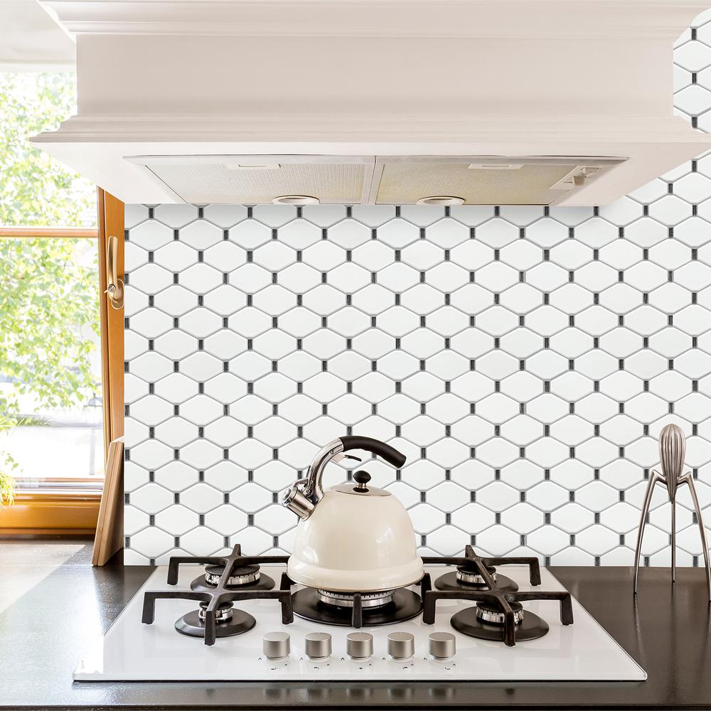 Badajoz  11.5” x 10.94” Honeycomb Glass Mosaic Wall Tile. Picture 8