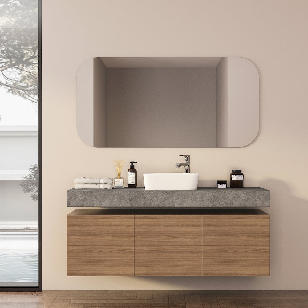 Leonis 17 in. Square White Finish Ceramic Vessel Bathroom Vanity Sink. Picture 11