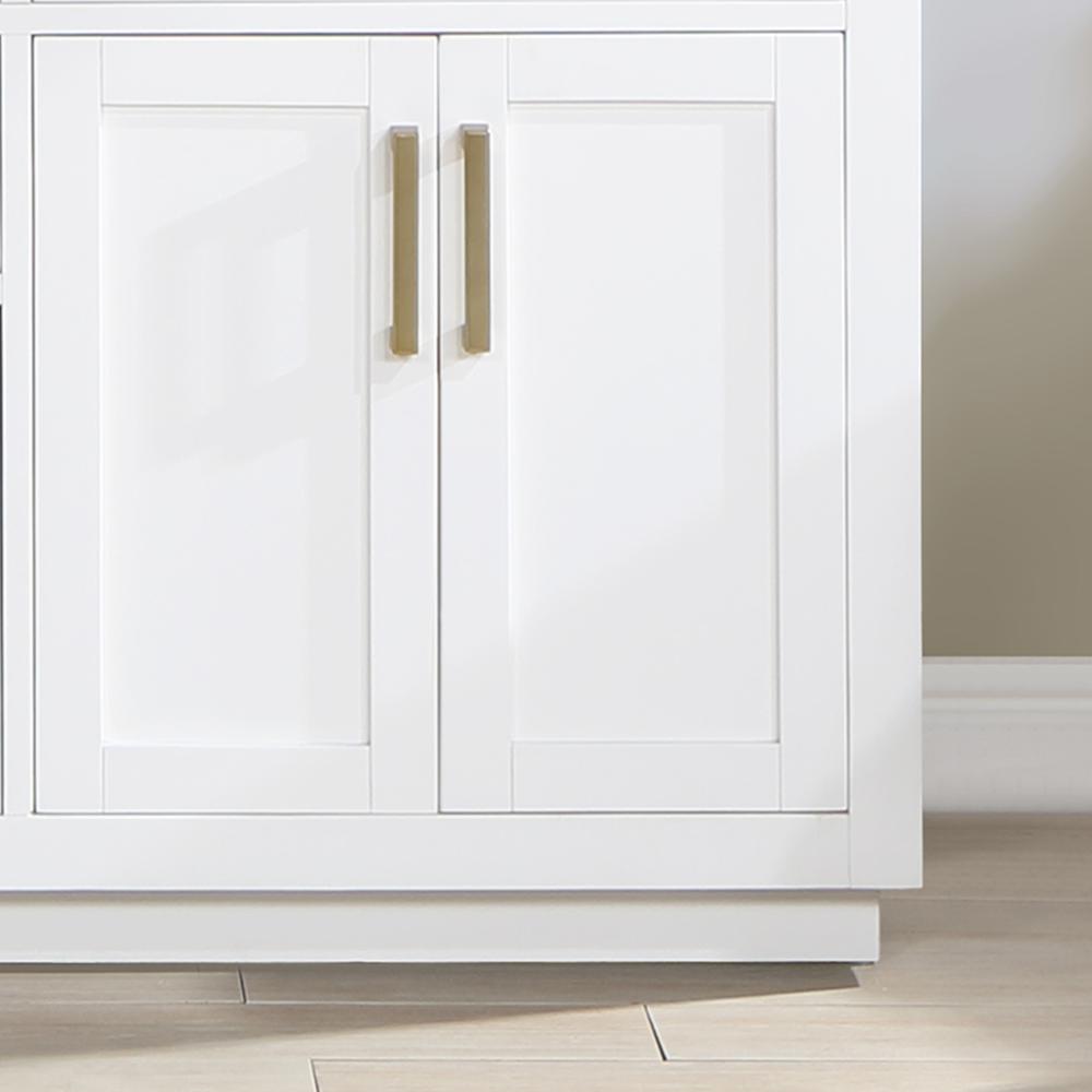 60" Double Bathroom Vanity in White without Mirror. Picture 11