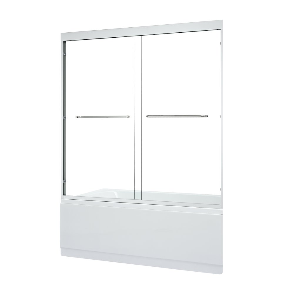 Framed Tub Door in Polished Chrome with Clear Glass. Picture 2