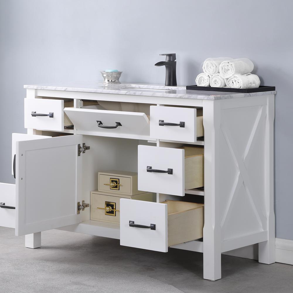 48" Single Bathroom Vanity Set in White without Mirror. Picture 5