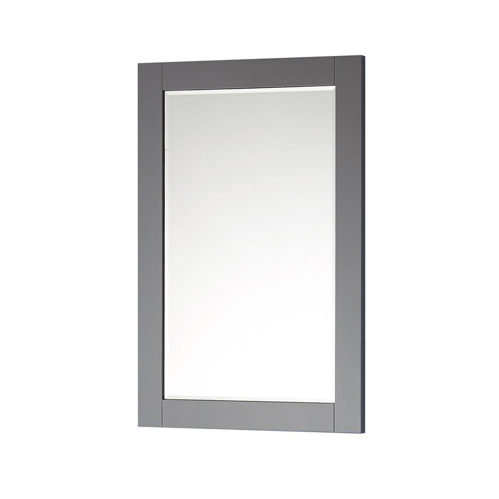 24" Rectangular Bathroom Wood Framed Wall Mirror in Gray. Picture 3