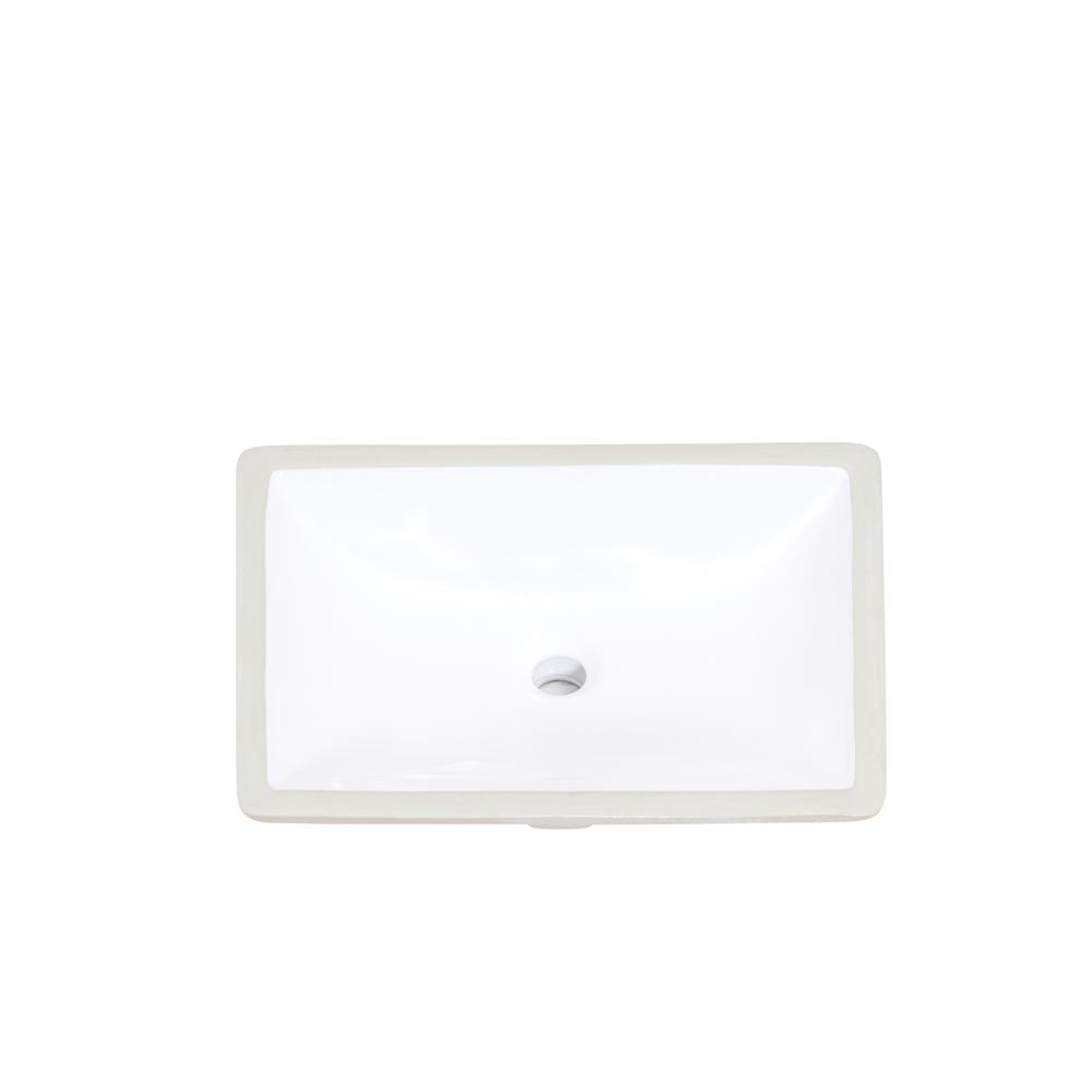 20 in. Retegular White Finish Ceramic Undermount Vanity Sink. Picture 8