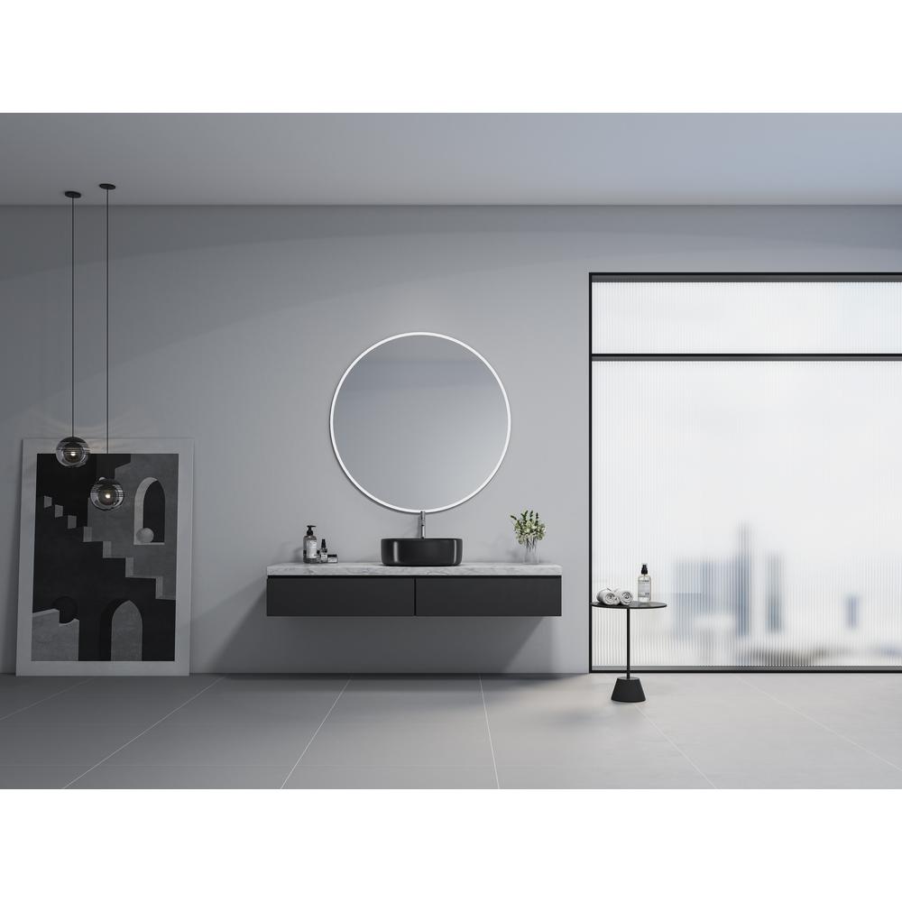 16 in. Square Black Finish Ceramic Bathroom Vanity Sink. Picture 13