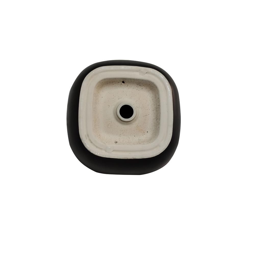 16 in. Square Black Finish Ceramic Bathroom Vanity Sink. Picture 4