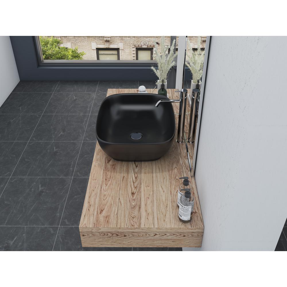 20 in. Oval Black
 Finish Ceramic Vessel Bathroom Vanity Sink. Picture 17