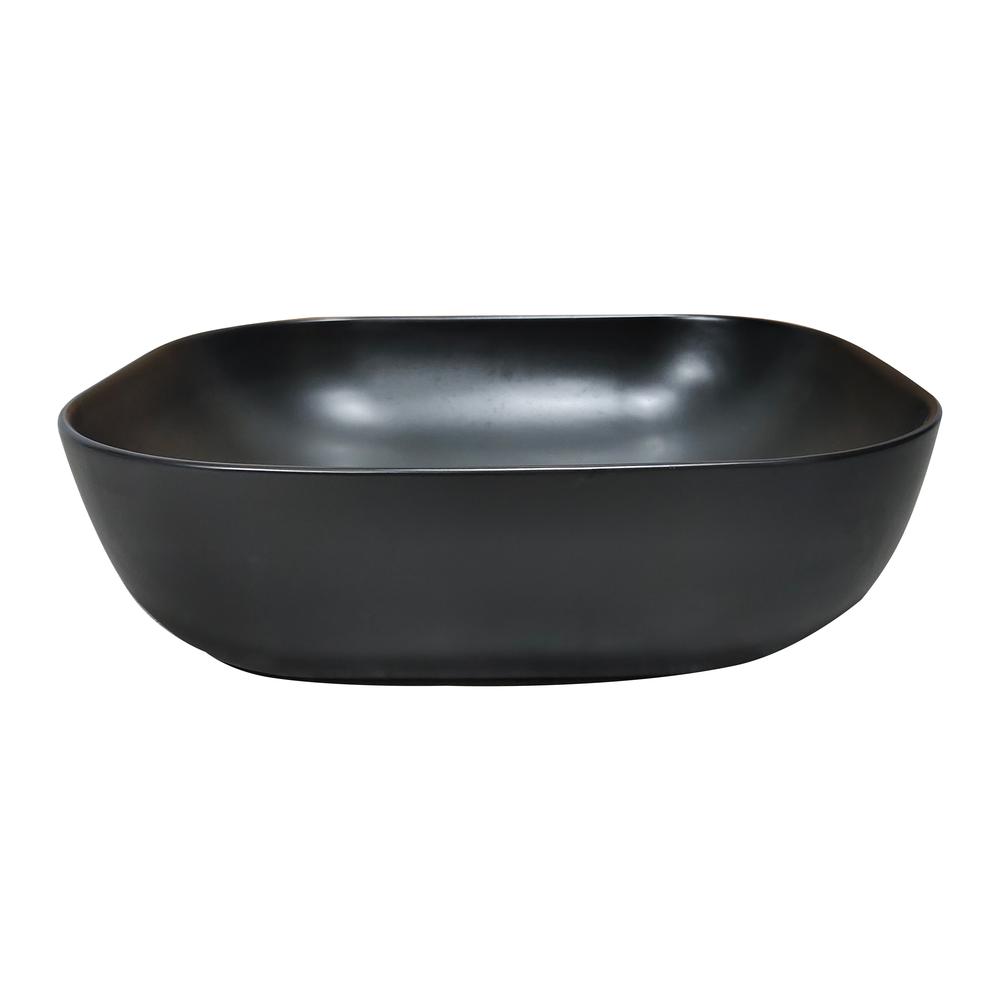 20 in. Oval Black
 Finish Ceramic Vessel Bathroom Vanity Sink. Picture 13