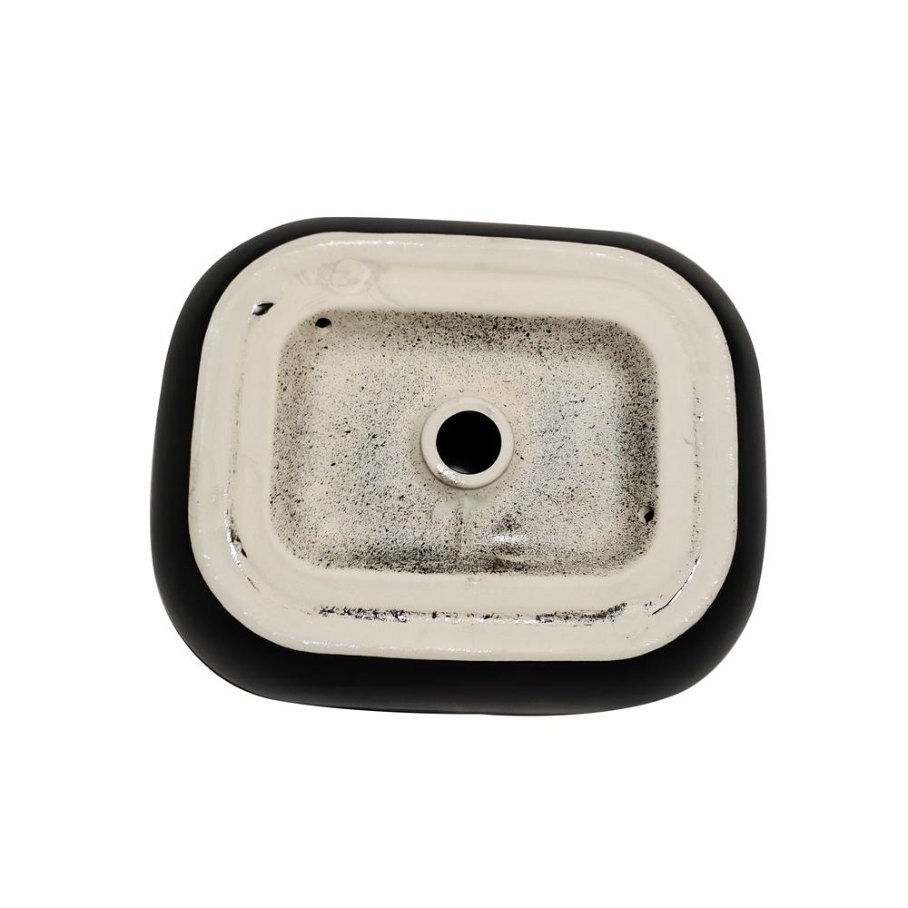 20 in. Oval Black
 Finish Ceramic Vessel Bathroom Vanity Sink. Picture 15
