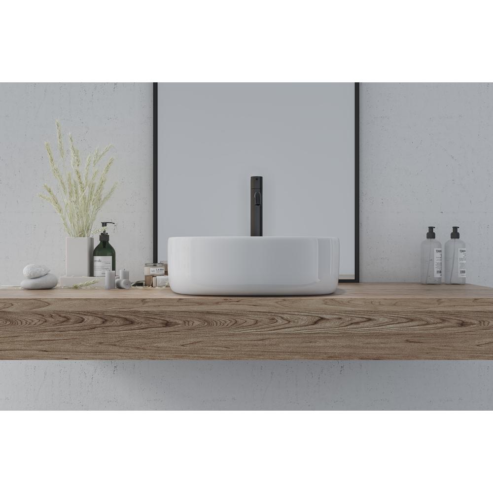 16 in. Square White Finish Ceramic Bathroom Vanity Sink. Picture 15