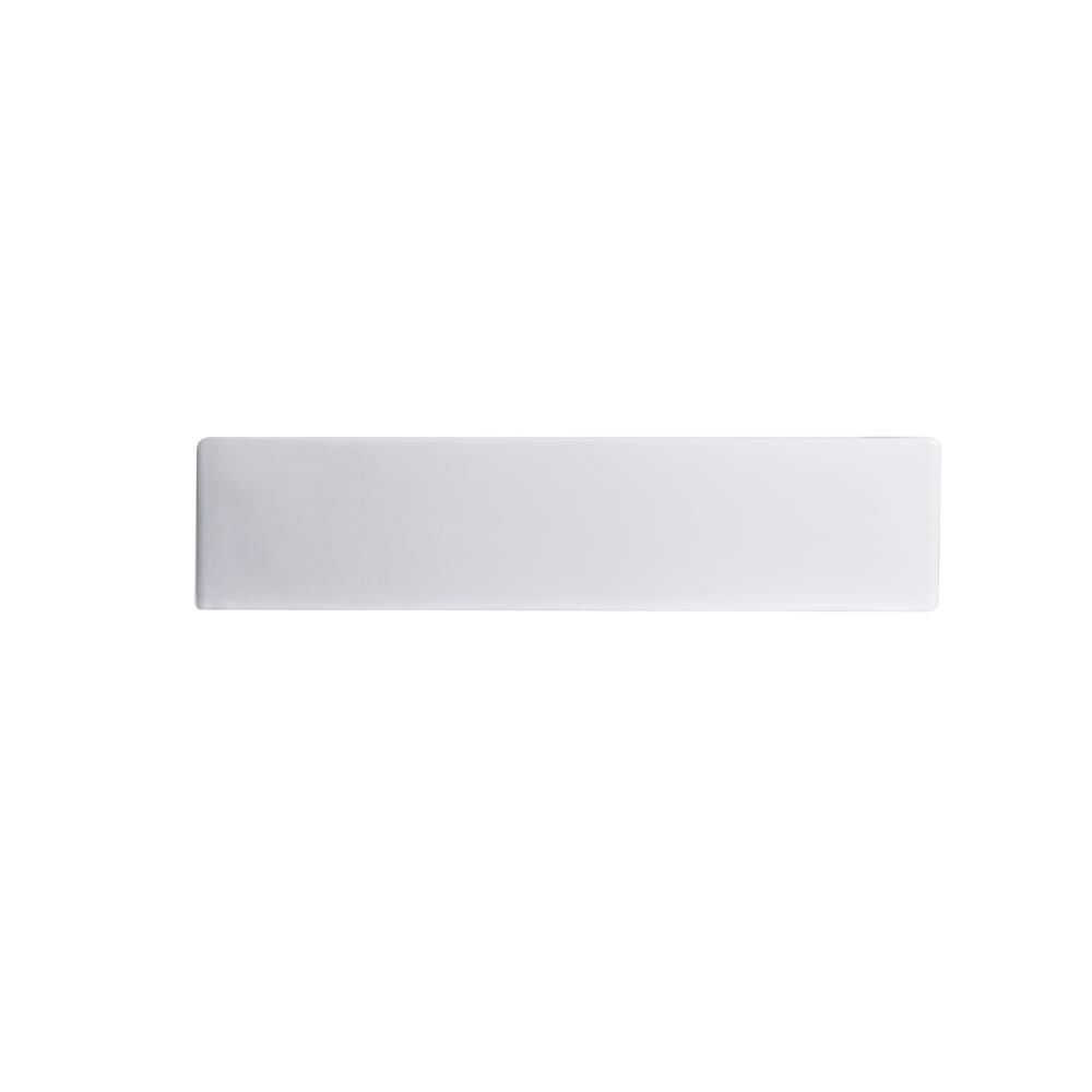 24 in. Rectangle White Finish Ceramic Vessel Bathroom Vanity Sink with Overflow. Picture 12