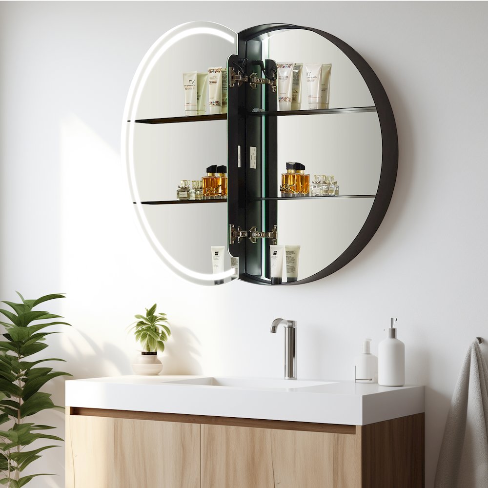 32x32" Round Frameless Surface-Mount Medicine Cabinet. Picture 7