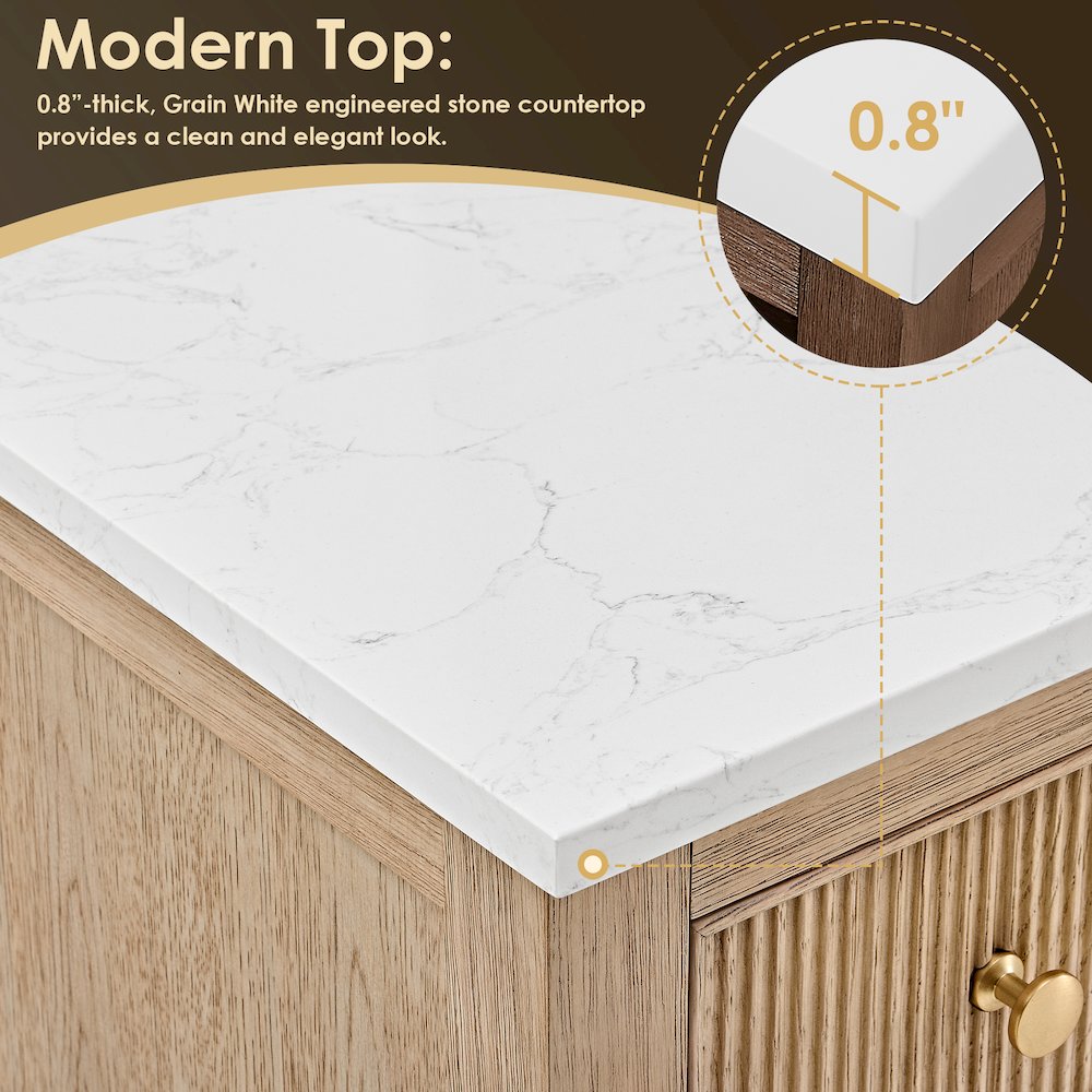 Cerrito 42" Single Bathroom Vanity in Natural Oak. Picture 8