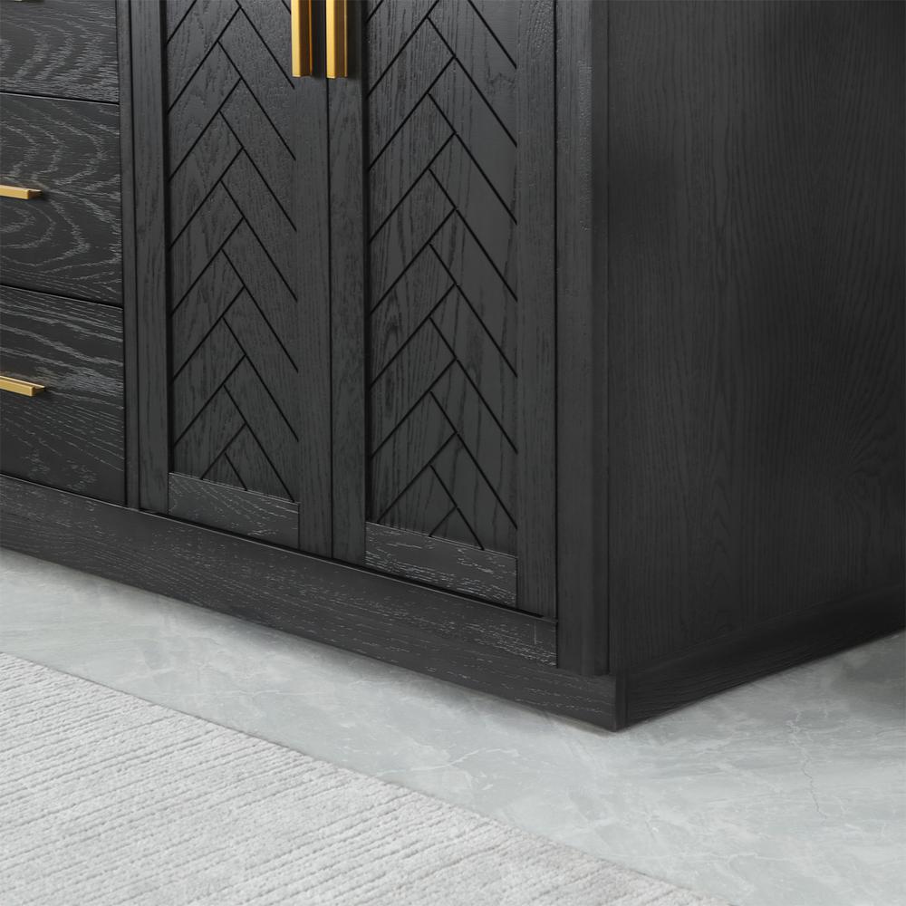 72" Double Bathroom Vanity Set in Brown Oak without Mirror. Picture 9