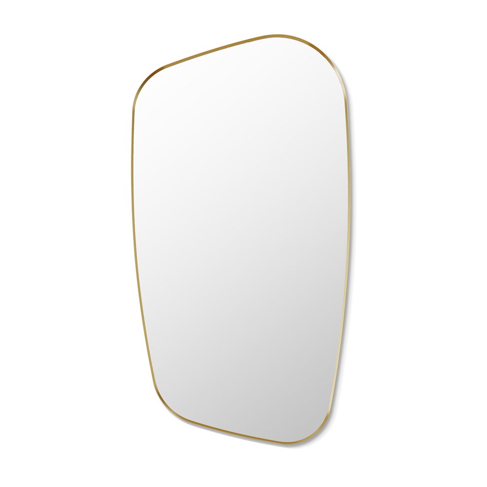 26"x48" Novelty Aluminum Framed in Brushed Gold Modern Bathroom Wall Mirror. Picture 2