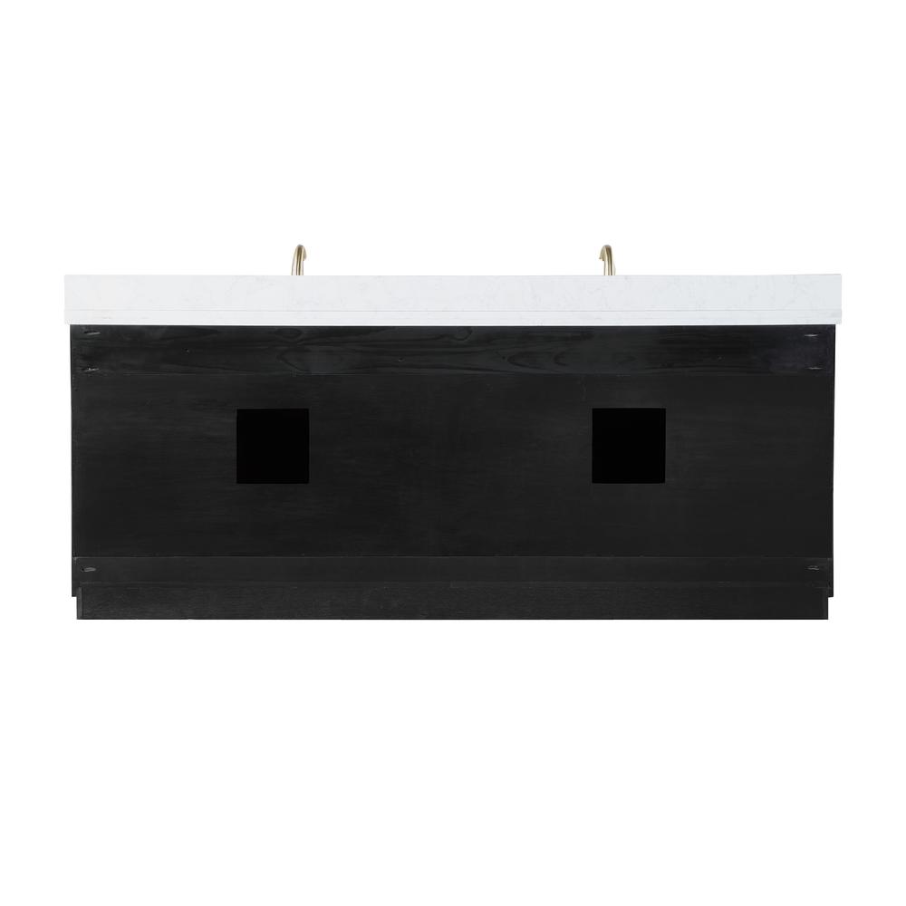 84" Double Bathroom Vanity Set in Black Oak without Mirror. Picture 2