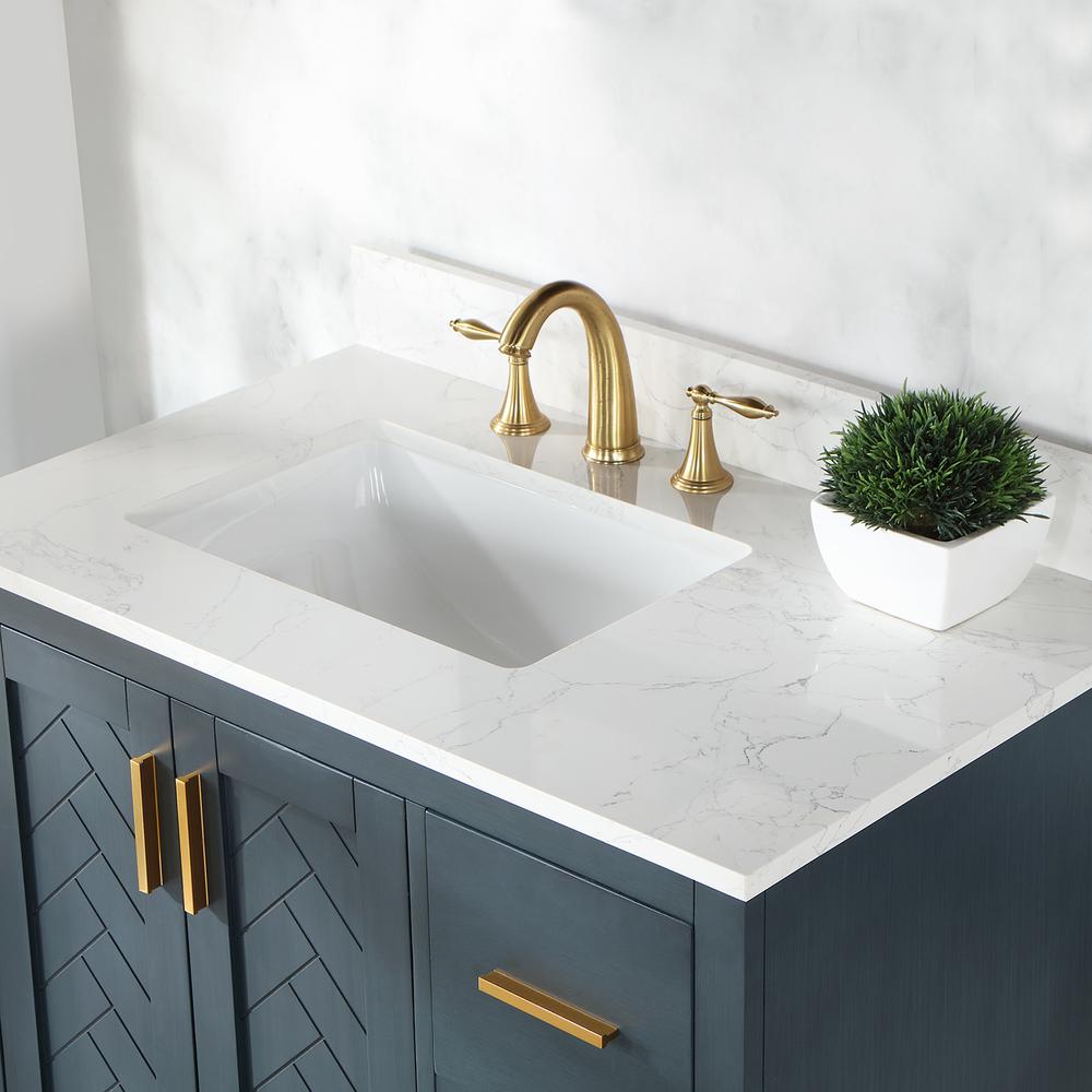 36" Single Bathroom Vanity Set in Classic Blue without Mirror. Picture 7