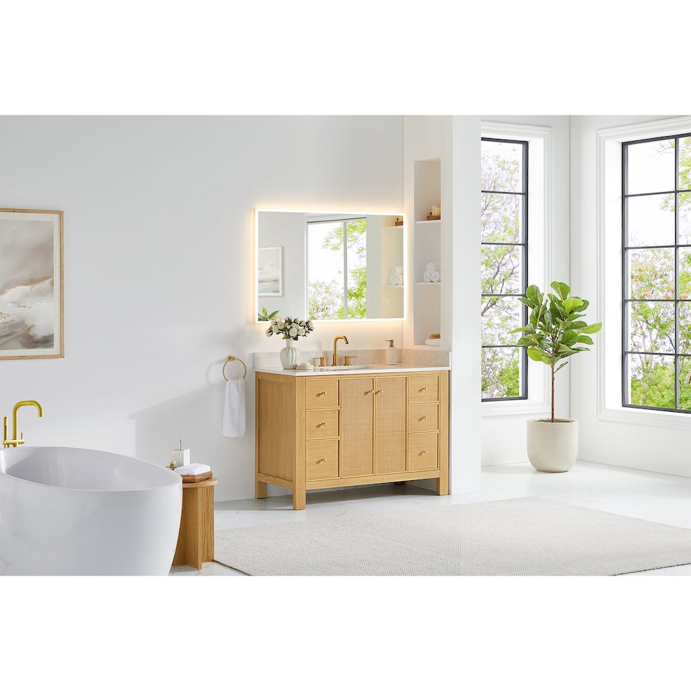Cedar 48" Single Bathroom Vanity in Natural Wood. Picture 16