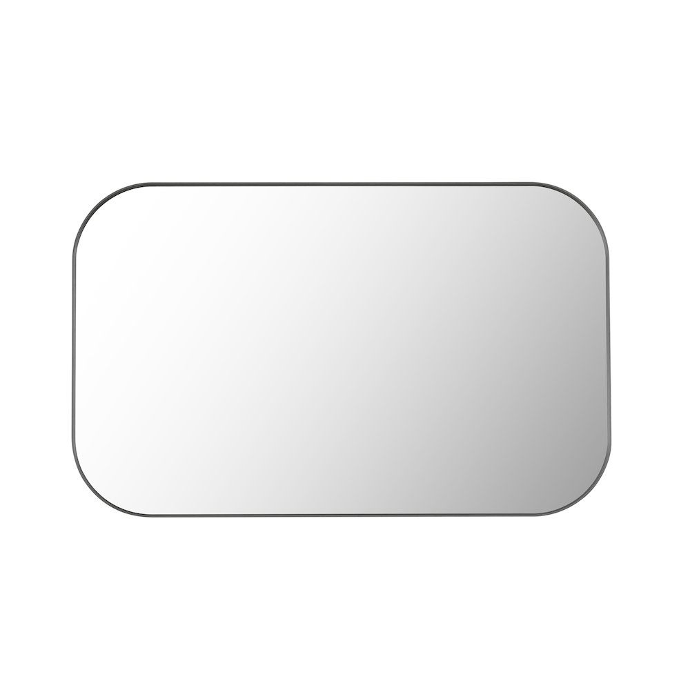 48x30" Rectangular Aluminum Framed in Gunmetal Modern Bathroom Wall Mirror. Picture 2