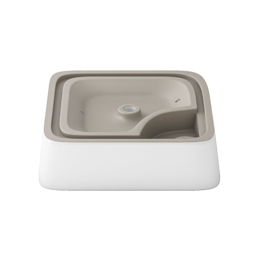 Leonis 17 in. Square White Finish Ceramic Vessel Bathroom Vanity Sink. Picture 6
