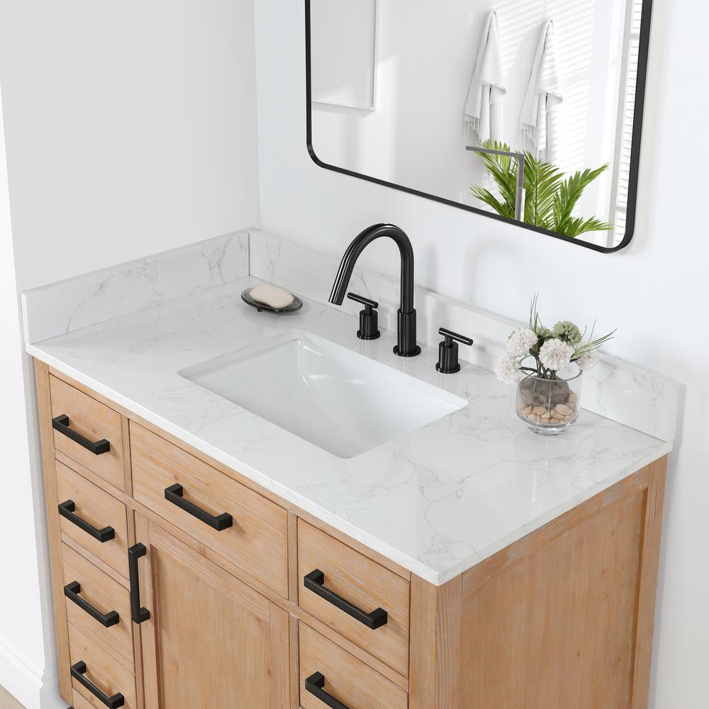 42" Single Bathroom Vanity in Light Brown without Mirror. Picture 7