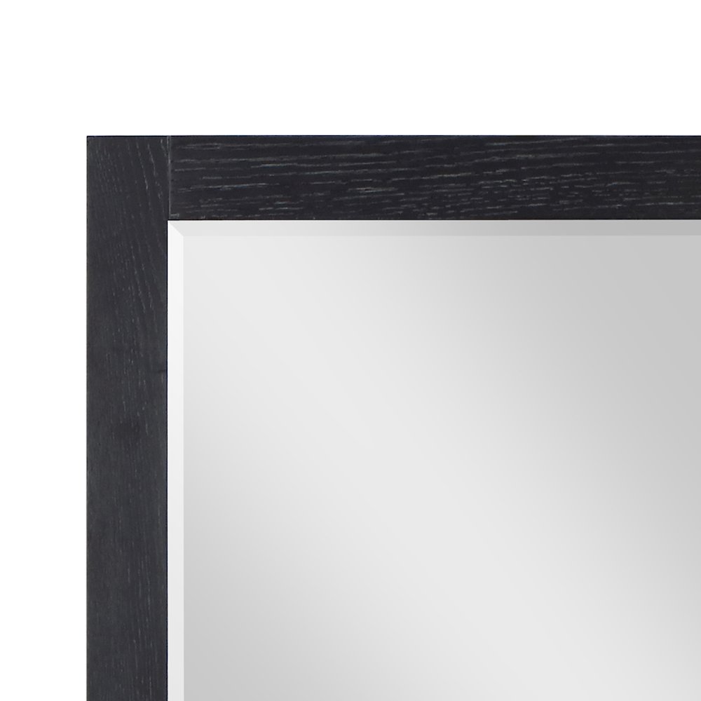 28" Rectangular Bathroom Wood Framed Wall Mirror in Black Oak. Picture 11