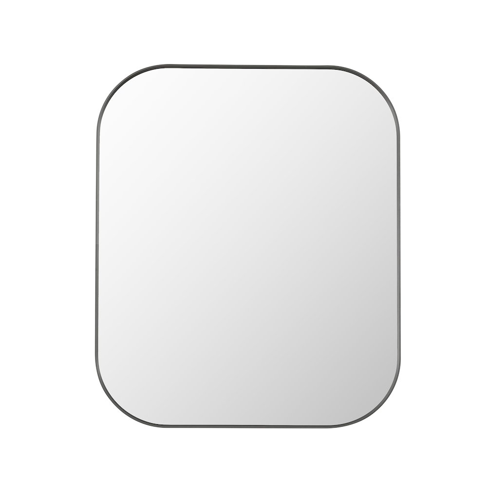 36x30" Rectangular Aluminum Framed in Gunmetal Modern Bathroom Wall Mirror. Picture 2