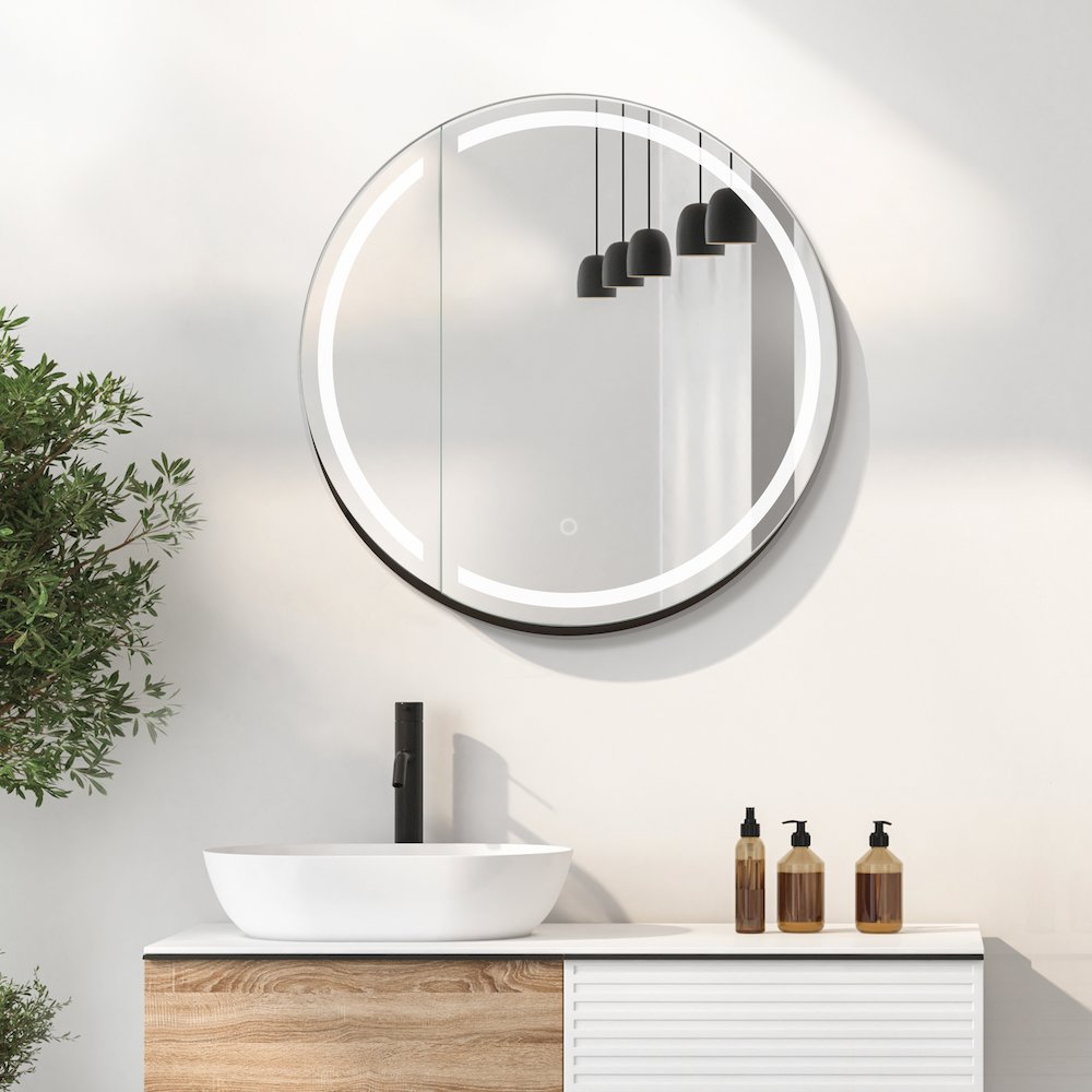 24x24" Round Frameless Surface-Mount Medicine Cabinet. Picture 7