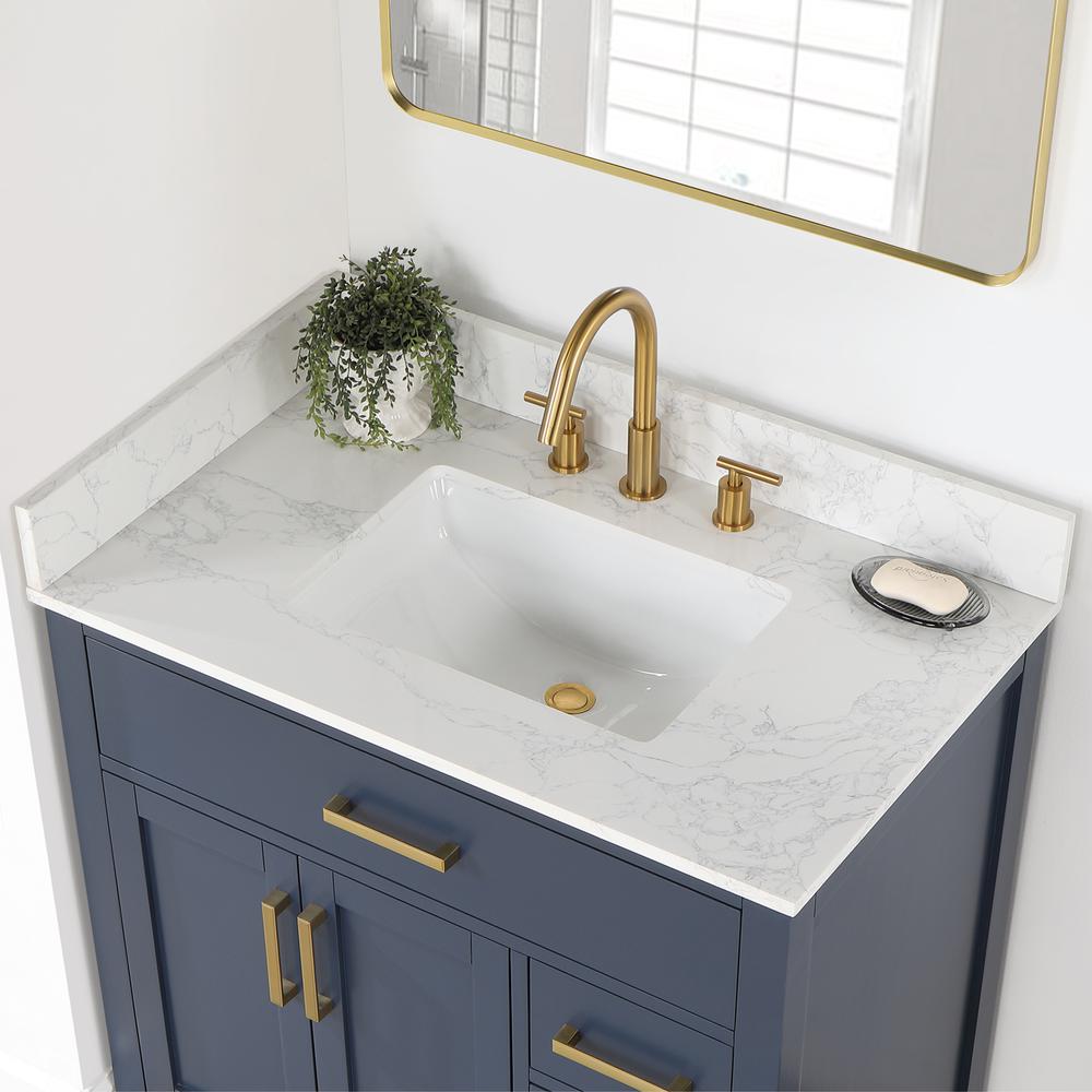 36" Single Bathroom Vanity in Royal Blue with Mirror. Picture 7