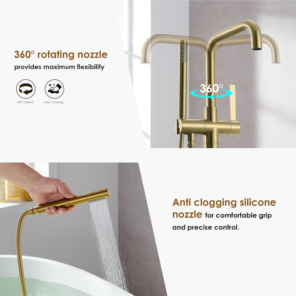 Single Lever Handle Freestanding Floor Mounted Tub Filler. Picture 12