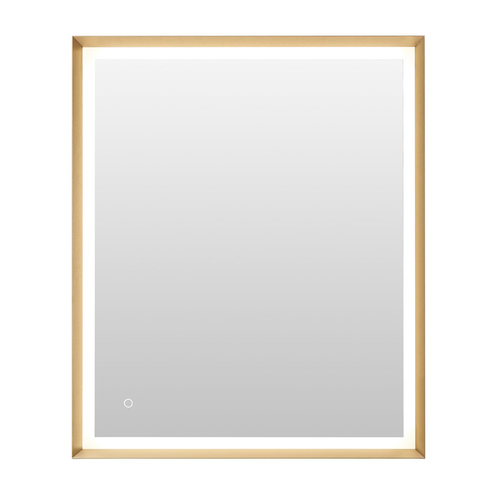 36"x30" Rectangular Wall Mirror in Brushed Gold Aluminum Framed. Picture 1