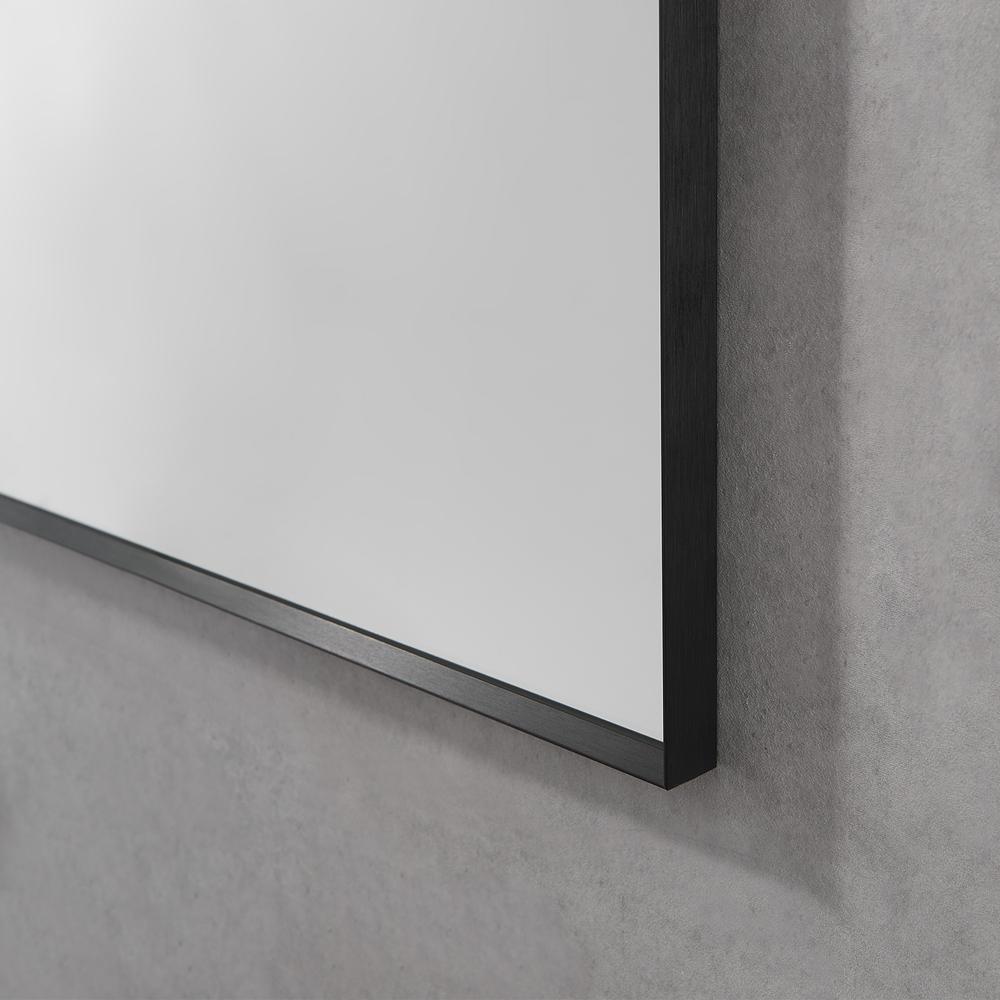 Sassi 24" Rectangle Bathroom/Vanity Matt Black Aluminum Framed Wall Mirror. Picture 4