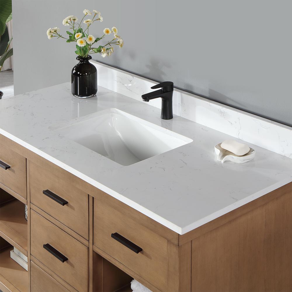 48" Single Bathroom Vanity Set in Brown Pine without Mirror. Picture 7