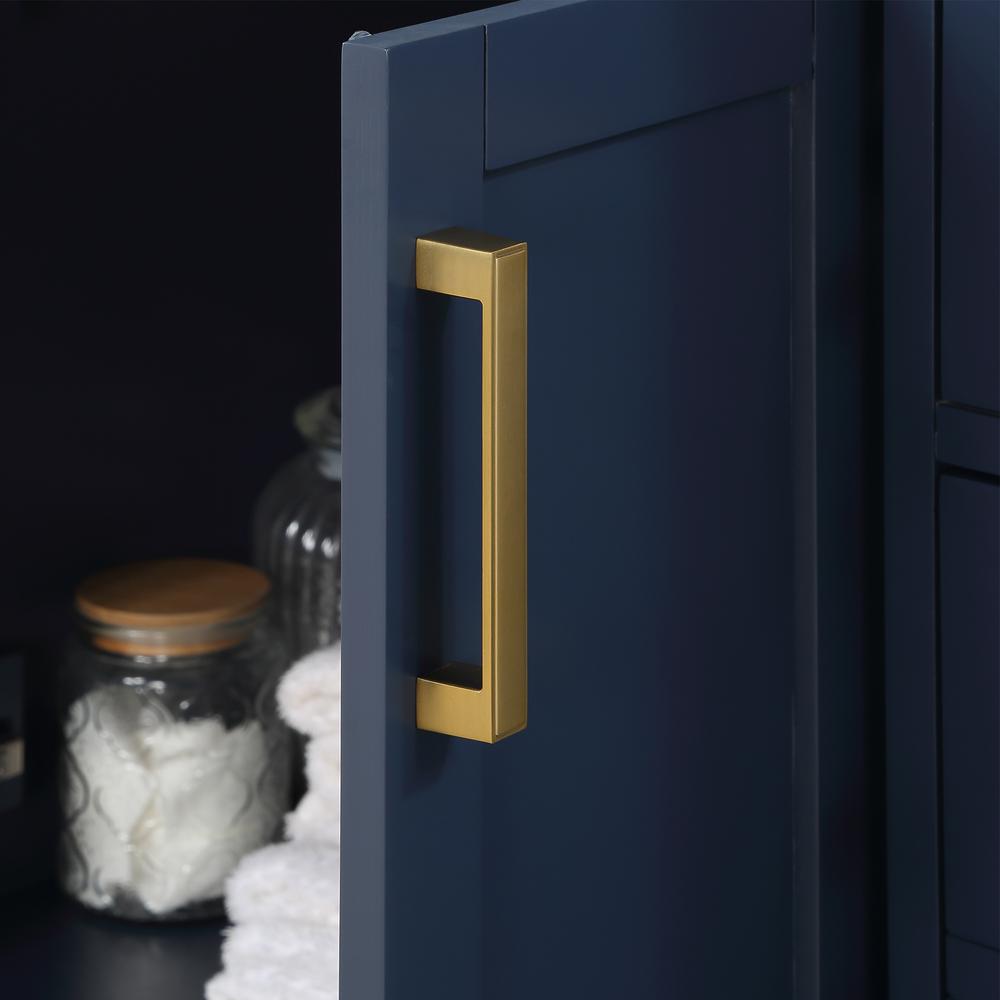 60" Double Bathroom Vanity in Royal Blue without Mirror. Picture 12