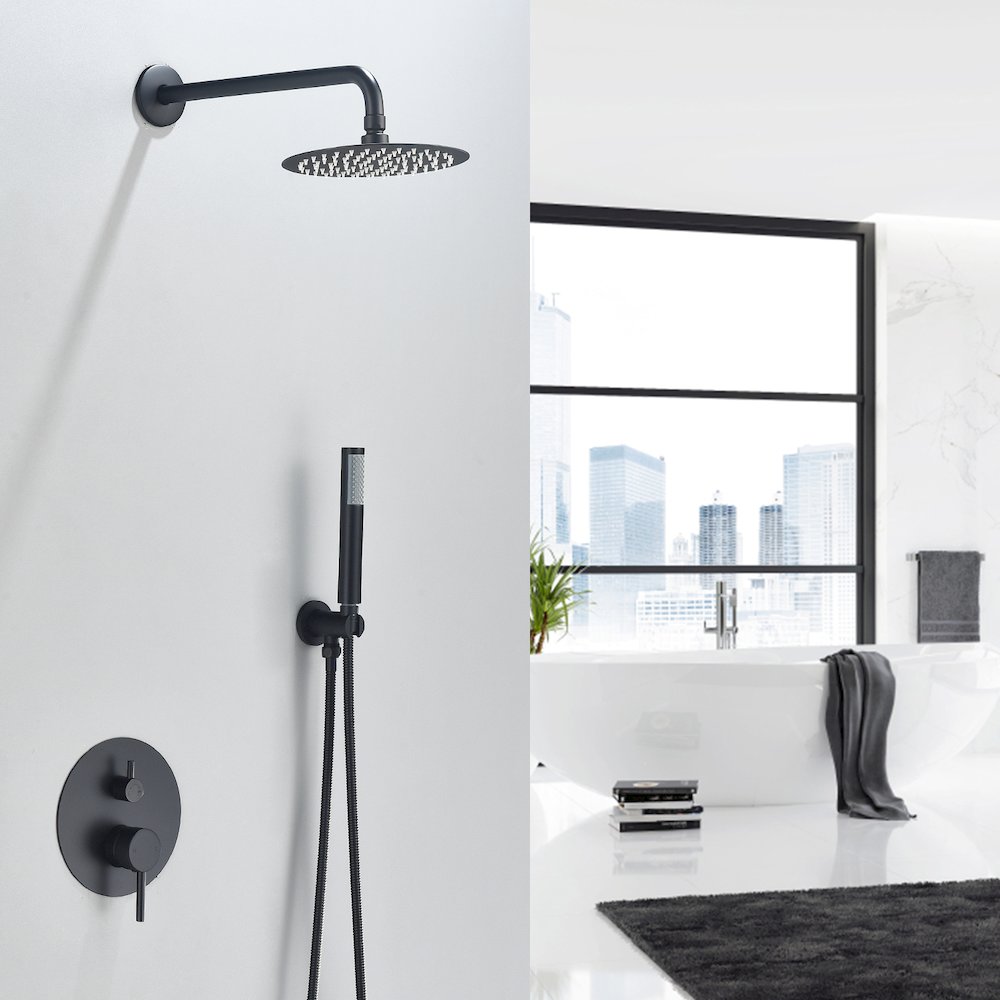 Complete Shower System in Matte Black with Rough-In Valve. Picture 2