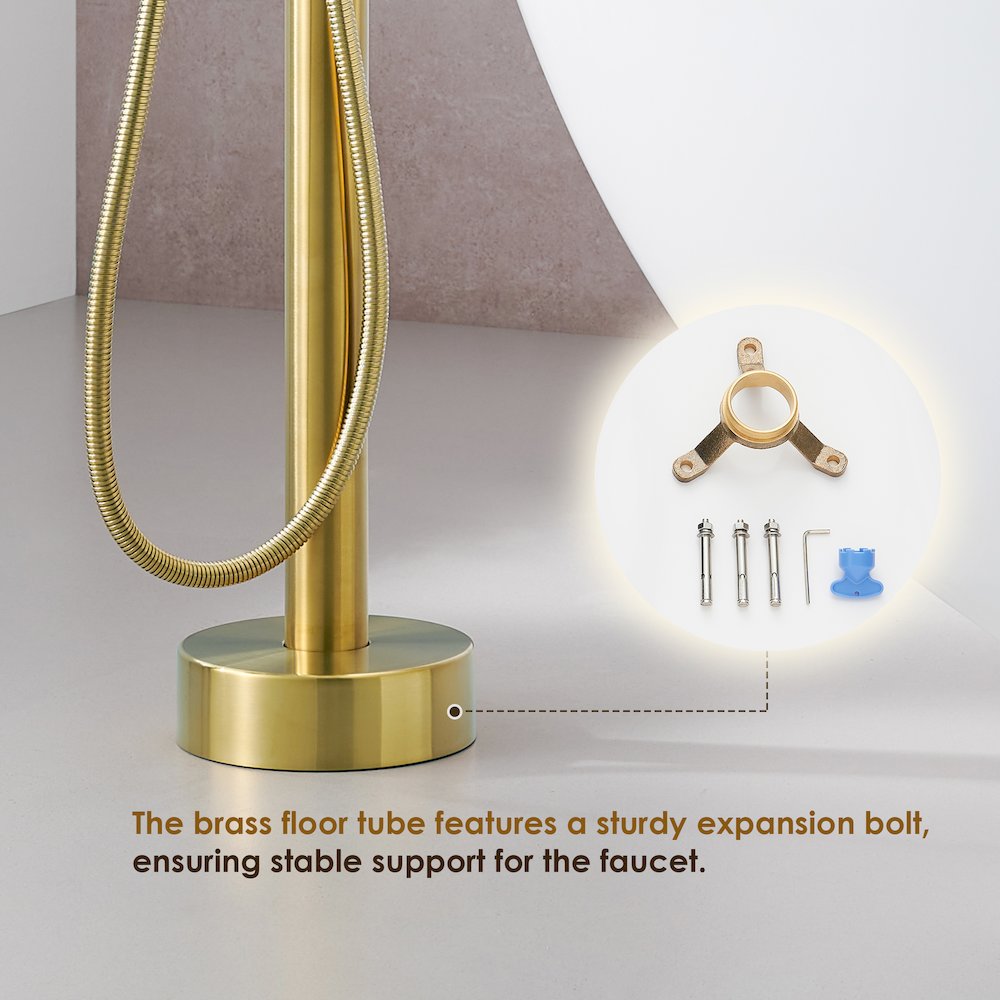 Single Lever Handle Freestanding Floor Mounted Tub Filler. Picture 9
