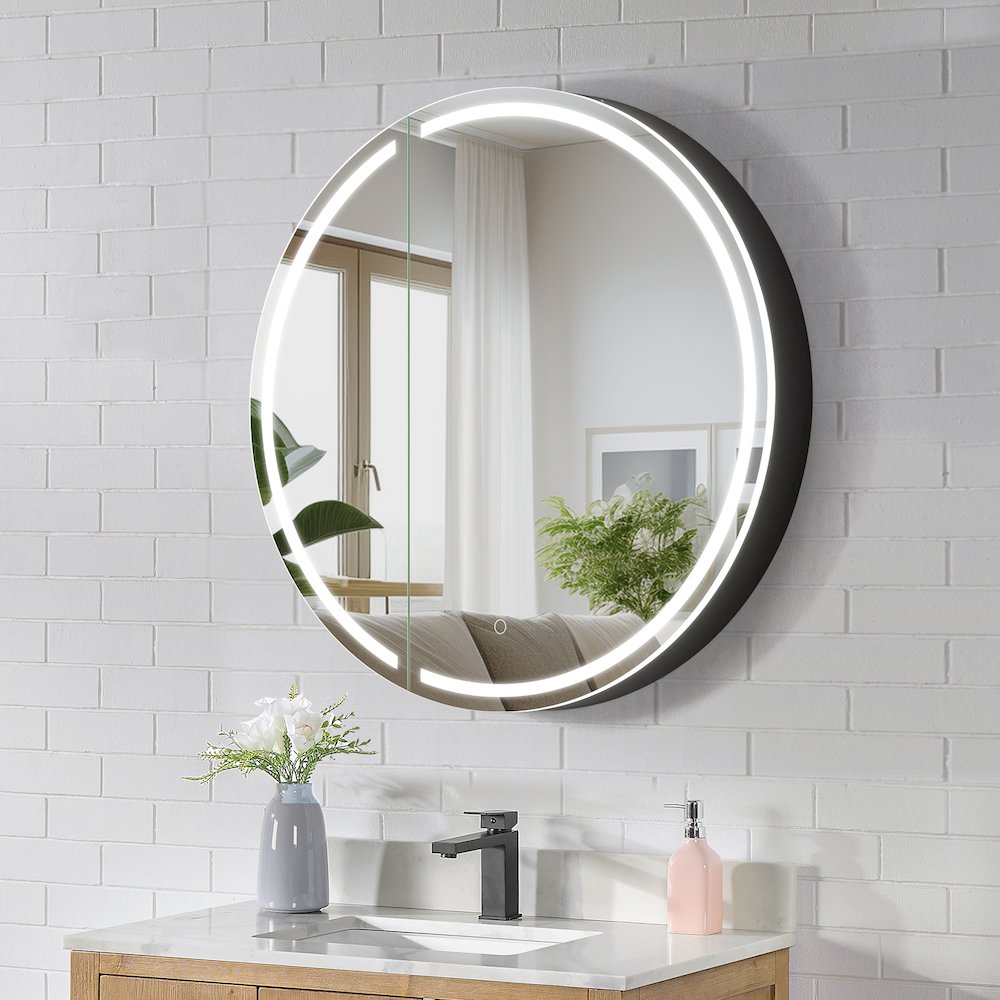 32x32" Round Frameless Surface-Mount Medicine Cabinet. Picture 3