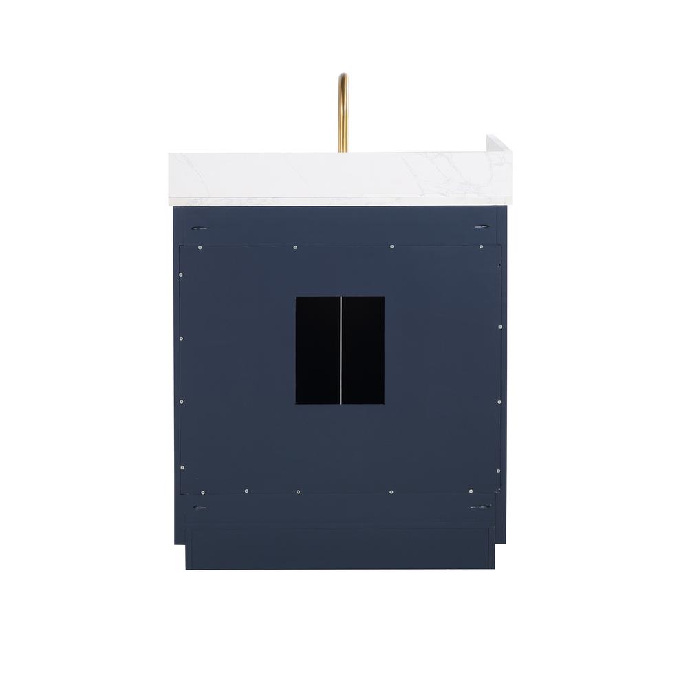 30" Single Bathroom Vanity in Royal Blue with Mirror. Picture 2