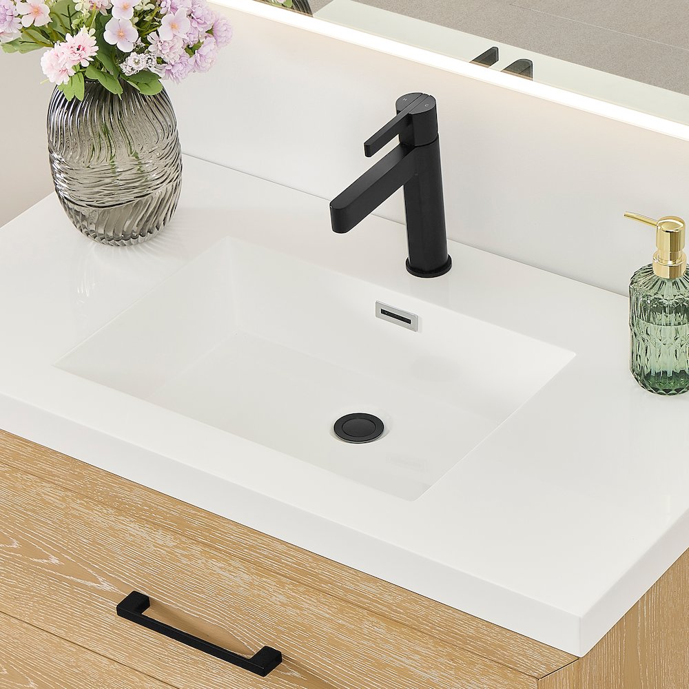Single Hole Single-Handle Bathroom Faucet in Matte Black. Picture 6