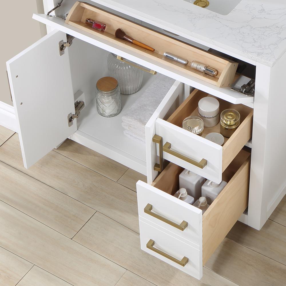36" Single Bathroom Vanity in White without Mirror. Picture 11