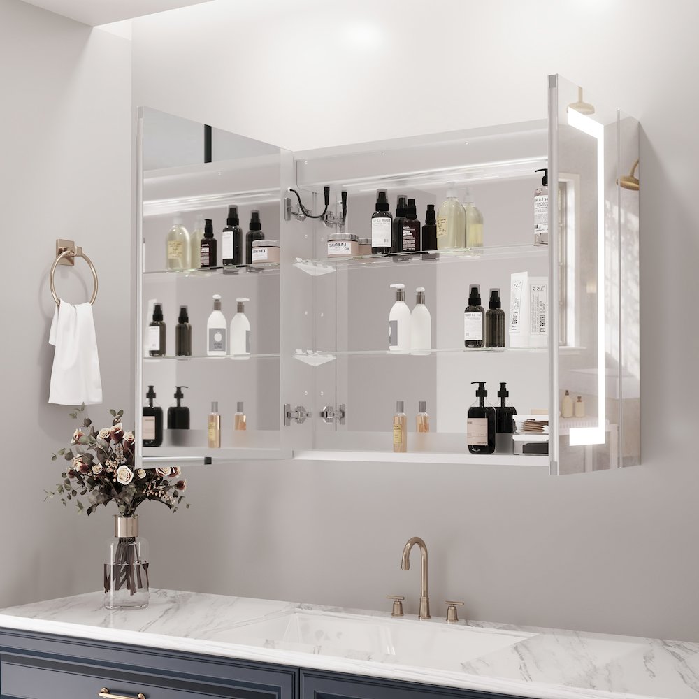 36" Frameless Surface-Mount/Recessed LED Lighted Bathroom Medicine Cabinet. Picture 8