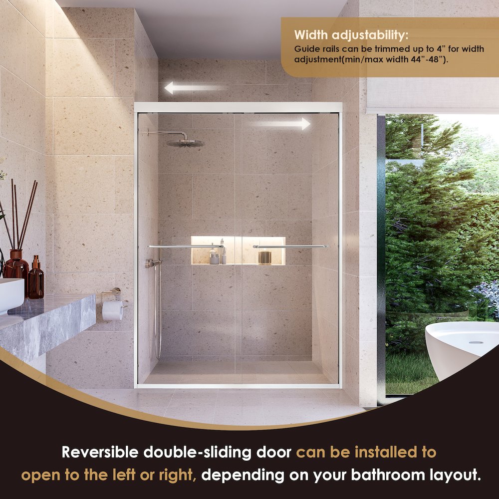 Framed Shower Door in Polished Chrome with Clear Glass. Picture 8