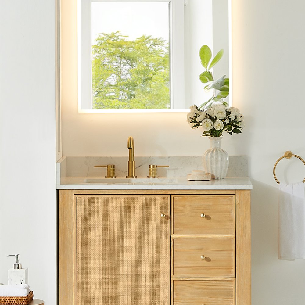 8. in Widespread 2-Handle Bathroom Faucet in Brushed Gold. Picture 16