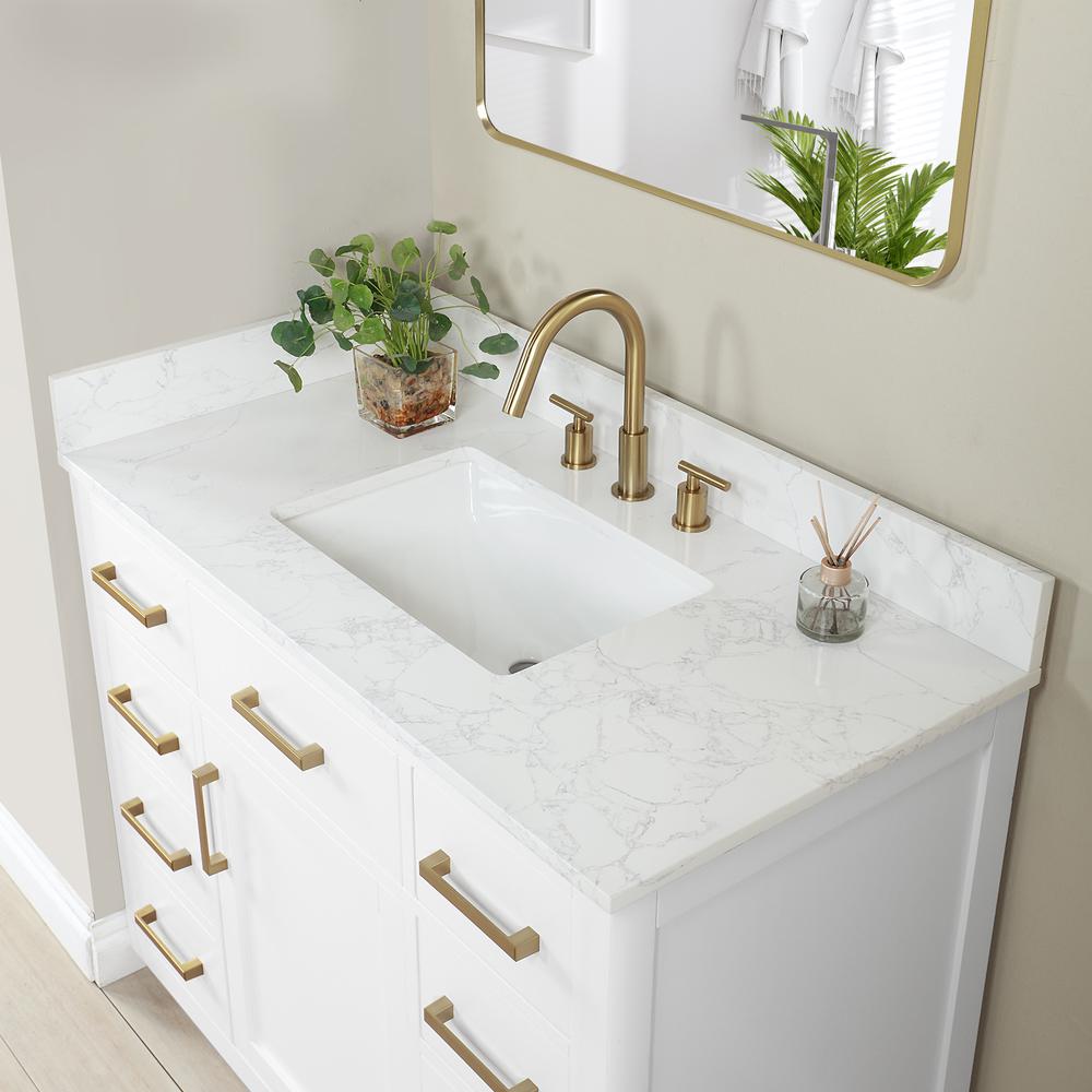 42" Single Bathroom Vanity in White with Mirror. Picture 7