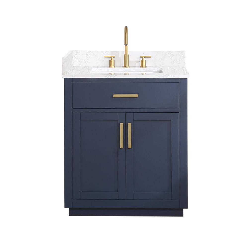 30" Single Bathroom Vanity in Royal Blue without Mirror. Picture 1