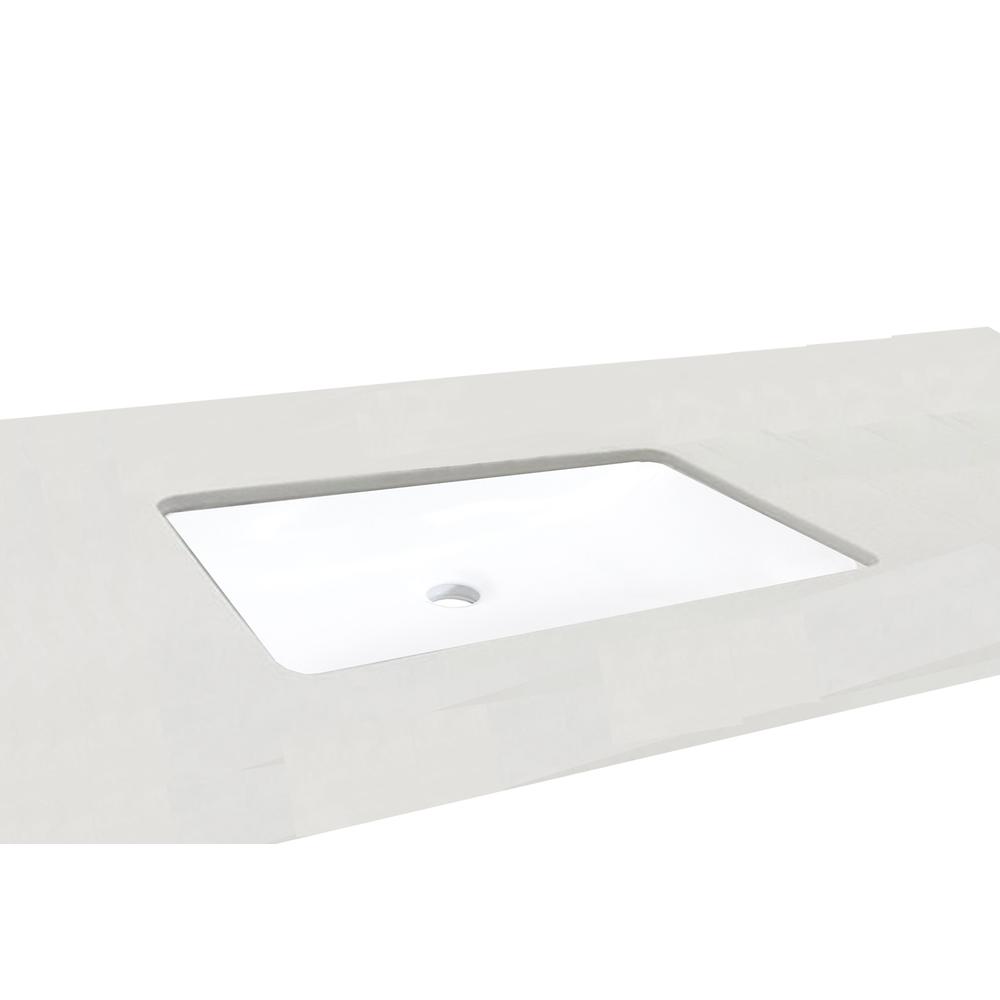 20 in. Retegular White Finish Ceramic Undermount Vanity Sink. Picture 4