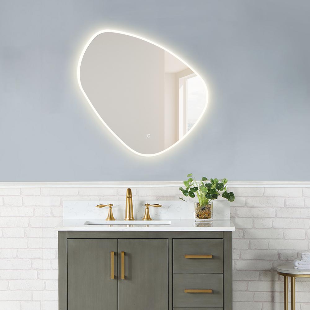 Rasso Novelty 32" Frameless Modern Bathroom/Vanity LED Lighted Wall Mirror. Picture 13