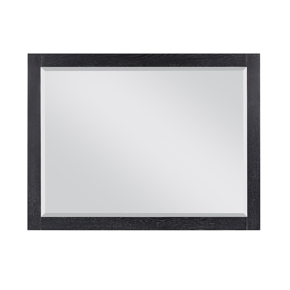 48" Rectangular Bathroom Wood Framed Wall Mirror in Black Oak. Picture 1